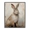 Stupell Industries Neutral Rabbit Portrait Framed Giclee By Arlington Prints